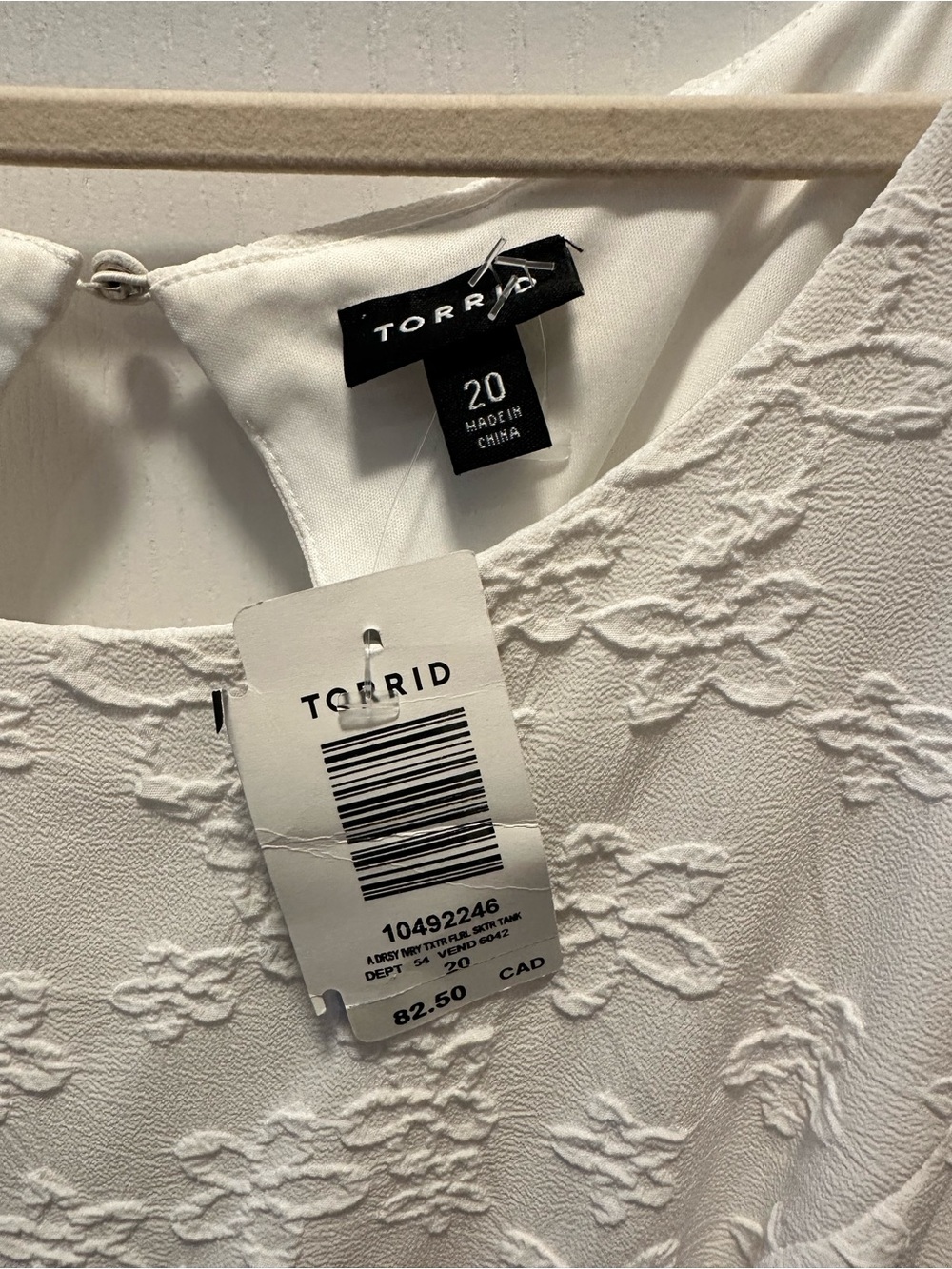 NWT Torrid White Textured Floral Skater Dress Size 20 - Picture 3 of 7